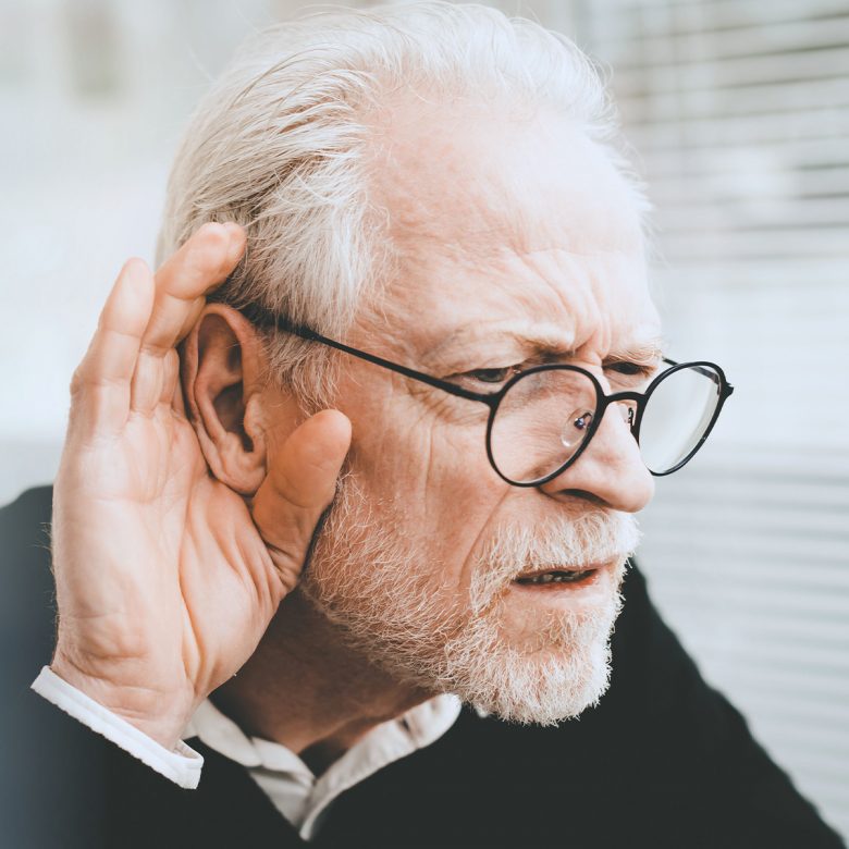 J2589_Myths_1200x1200-780×780 Senior man cupping his ear and squinting, trying to listen better