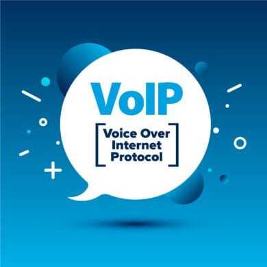 Text on screen: 'VOIP, Voice Over Internet Protocol'