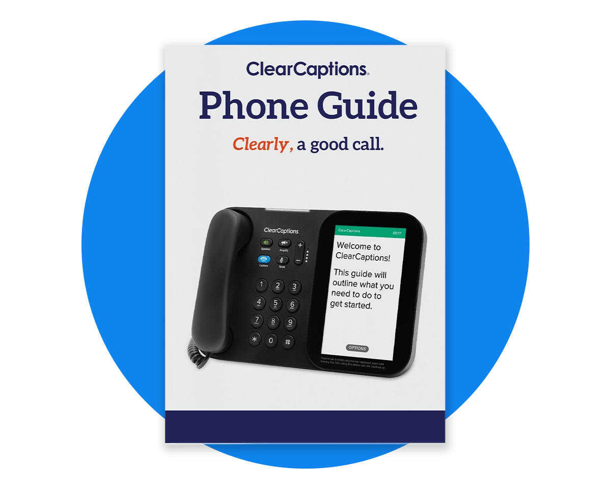 ClearCaptions phone guide folder