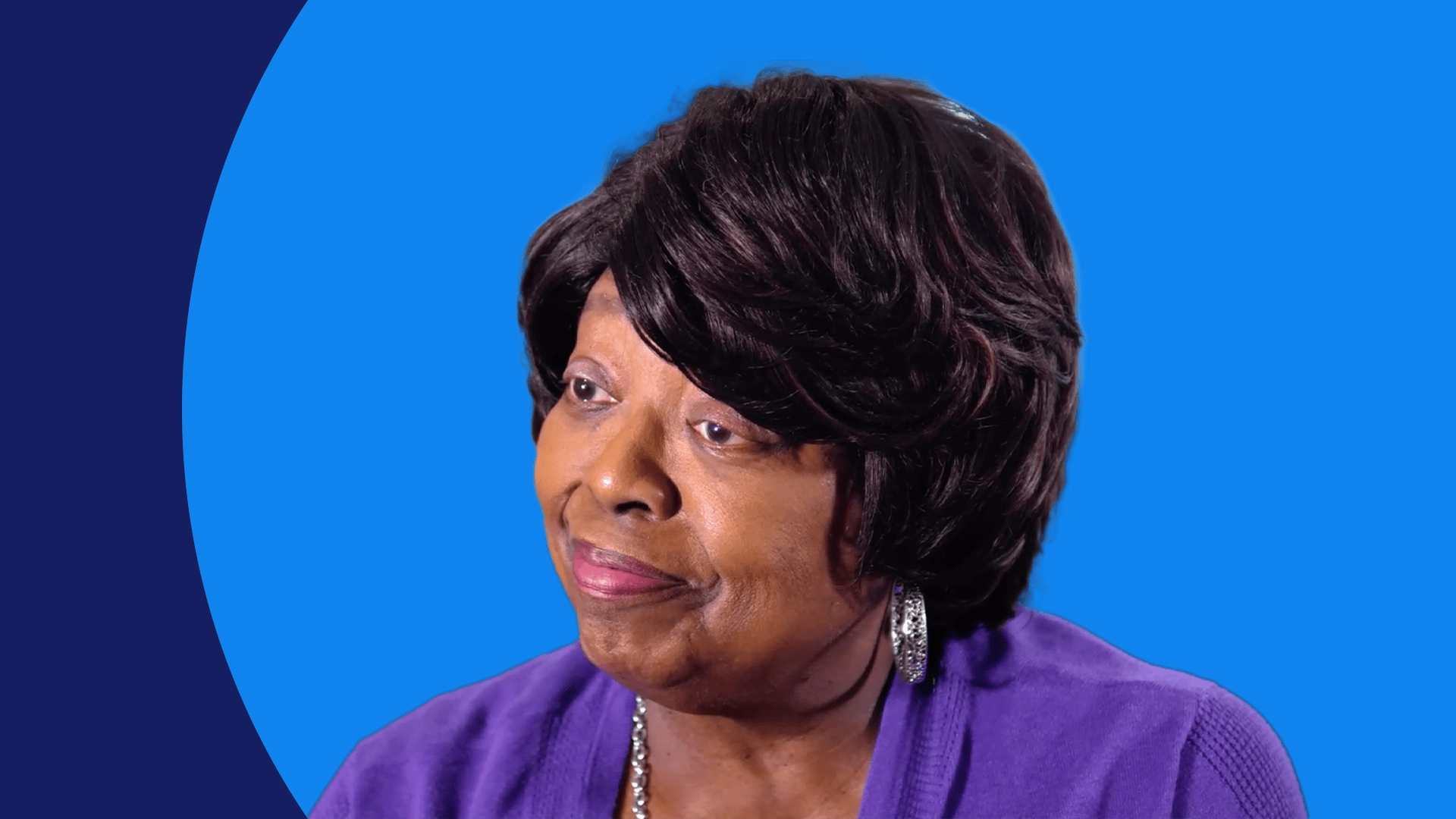 senior woman giving her testimony