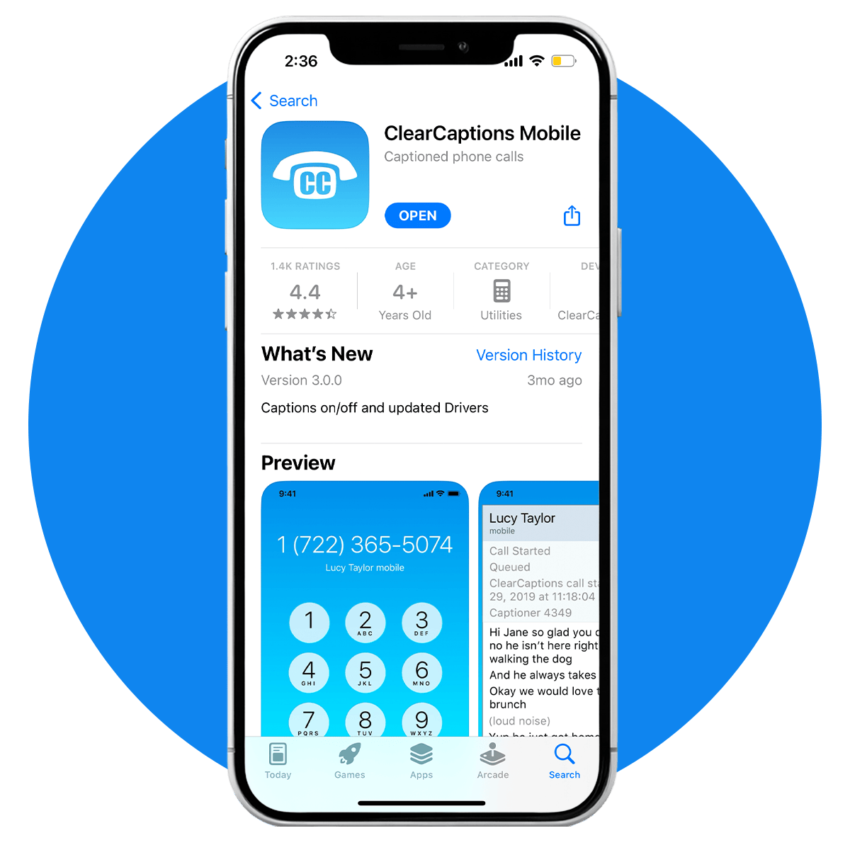 Section 5_App Requirements ClearCaptions mobile app in App Store