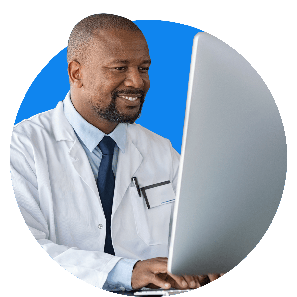 Doctor using a computer